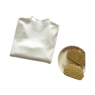 Imagem de Suéter Feminino De Gola Alta Tricotado, Pulôver Sólido, Macio E Quente