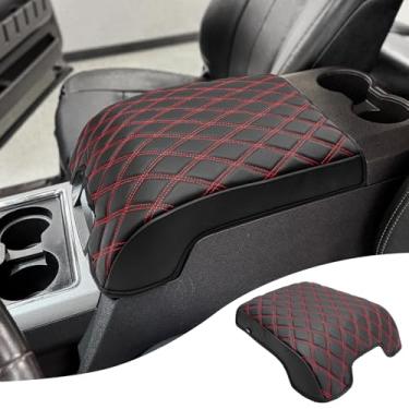 Imagem de KBH Capa de apoio de braço do console central para Ford F250 F350 F450 F550 2011-2016, console de assento de balde, protetor de tampa do console médio, almofada de caixa de descanso de braço
