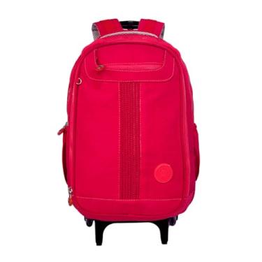 Imagem de Mochila De Rodinha Juvenil Masculino Feminino Escolar (Rosa Chiclete)