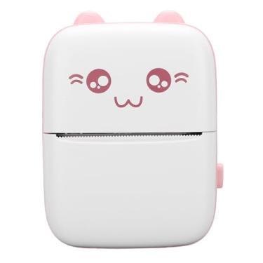 Imagem de Yinhing Mini Impressora Térmica, Impressora Sem Tinta Portátil Inteligente Com Cortador Embutido de 45 ° para Impressão de Etiquetas de Fotos de Notas de Estudantes (PINK)