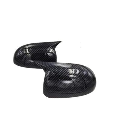 Imagem de Retrovisor do carro espelho lateral capa asa adesivo porta exterior caso de visão traseira guarnição fibra carbono olhar Compatível com hyundai i20 2008-2014(No Turn Light)