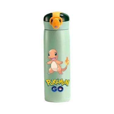 Imagem de Garrafa Térmica De Aço Inoxidável Pikachu 460ml Com Canudo Para Crianç