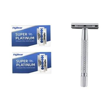 Imagem de Aparelho De Barbear Manual Masculino Em Aço Inoxidável Com 10 Lâminas,