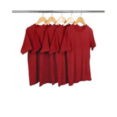 Imagem de Kit 5 Camisetas Juvenil Básica Lisa 100% Algodão Premium-Unissex