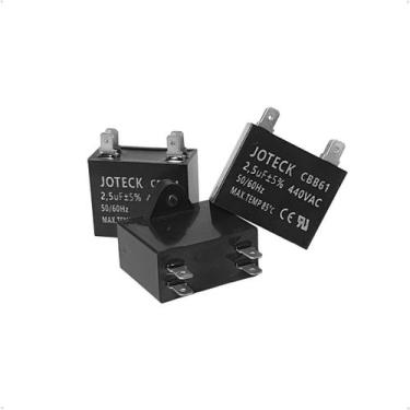 Imagem de Kit 3 Pç - Capacitor Permanente Com Terminais - 2,5uf 450v - Joteck
