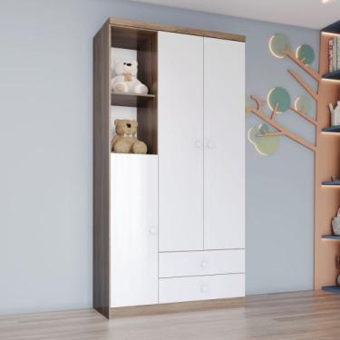 Imagem de Guarda Roupa Infantil 3 Portas 2 Gavetas Bala de Menta IA110 Henn, Rus