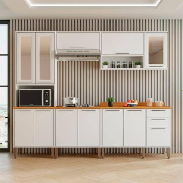 Imagem de Cozinha Compacta para Cooktop 5 Pecas 12 Portas 2 Gavetas Paris Salleto Moveis