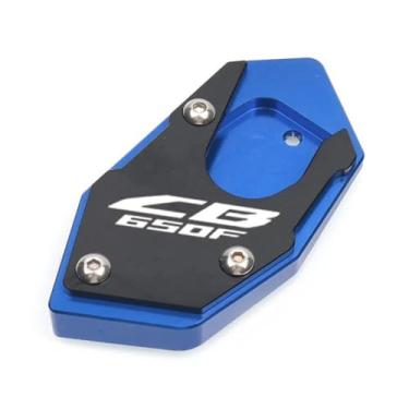 Imagem de Anti-derrapante Para cb650f cbr650f cb cbr 650f 2014 2015 2016 2017 2018 cnc pé suporte lateral almofada de extensão placa ampliar(Blue CB)