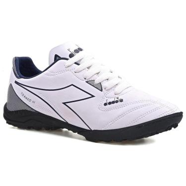 Imagem de Chuteira Unissex Diadora Torneo III Society Branco e Marinho-Unissex