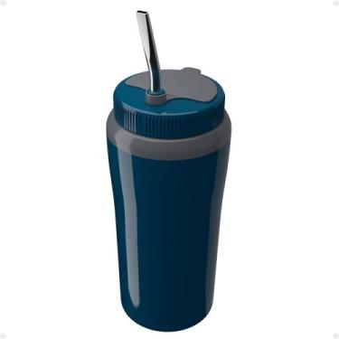 Imagem de Copo Térmico Tereré 650ml Com Tampa e Bomba Canudo Inox - Unitermi, AZ