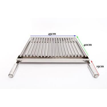 Imagem de Grelha Argentina (Parrilha) 45x40 cm de Inox para Churrascos - Soberan