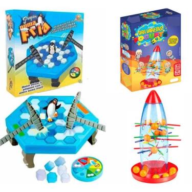 Imagem de Kit Jogo Pinguim Quebra Gelo + Jogo Tira Varetas no Foguete - Art Brin