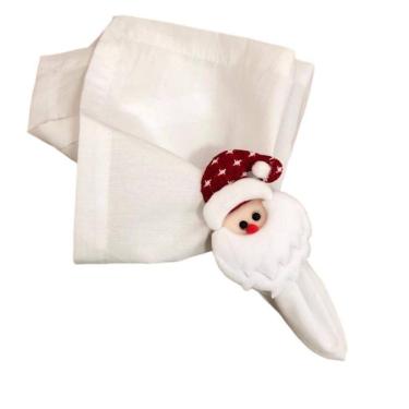 Imagem de Anel Porta Guardanapo Papai Noel Natal Decoração Mesa 04Un