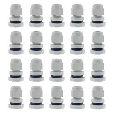 Imagem de Cabo de nylon para alívio de tensão NPT de 1/10.2 cm, cabo SAFYY 20 peças à prova d'água, conector de cabo ajustável, conector de caixa de junção IP68, listado CE RoHS, faixa de cabo 4-8, branco