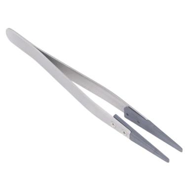 Imagem de Pinças de ponta de cerâmica – Ponta de precisão fosca para reparo eletrônico, semicondutores e microeletrônica, plástico de fibra de carbono de aço inoxidável (ESD-2A)