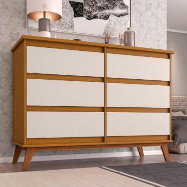 Imagem de Cômoda para Quarto Luxo Londres com 6 Gavetas - Nature/off White - MOV