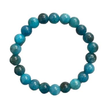 Imagem de Pulseira Pedra Natural Apatita Azul 8mm Evolução Espiritual