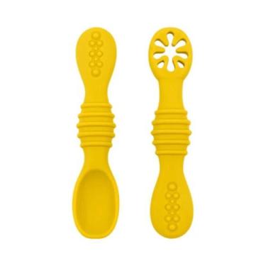 Imagem de Conjunto De Colher E Garfo De Silicone Macio Para Bebês, Utensílios De