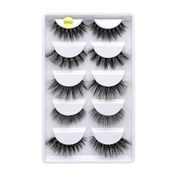 Imagem de Cílios postiços Wispy Lashes, aparência natural, cílios postiços curtos e fofos, pacote com 5 pares (F860-multitamanho)