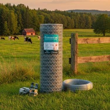 Imagem de Tela Mangueirão Galvanizada Fio 18 Malha 3 1,00x50m Brinde Arame 1Kg F