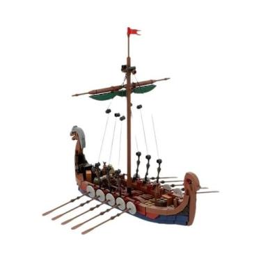 Imagem de Blocos De Montagem De Navio Viking 463 PCS Brinquedo Educativo De Aven
