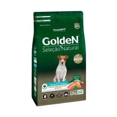 Imagem de Ração Golden Seleção Natural Cães Adultos Mini Bits Frango Premier Pet 3Kg