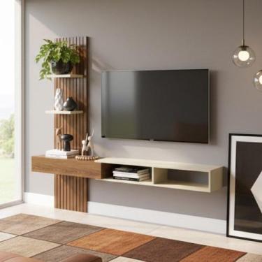 Imagem de Painel Ripado Flex P/Tvs Até 70nicho e Porta Basc  1,60mt, 1,80mt e 2,