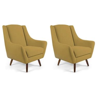 Imagem de Kit 02 Poltronas Juliet D02 Veludo Mostarda C-279