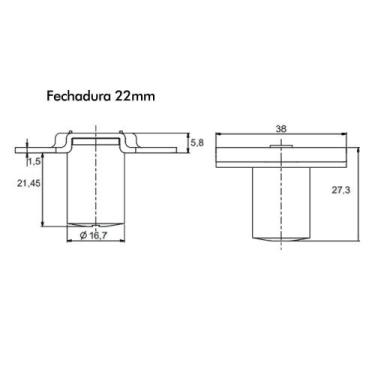 Imagem de Fechadura 22 mm Para Porta E Gaveta De Armário 06 Unidades - Renna