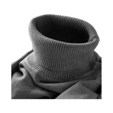 Imagem de Suéter Masculino Slim Fit De Gola Alta, Leve, Com Mangas Longas, Casua