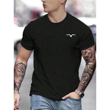 Imagem de Camiseta Masculina De Algodão, Tamanho Grande, Gaivota, Marca De Luxo,