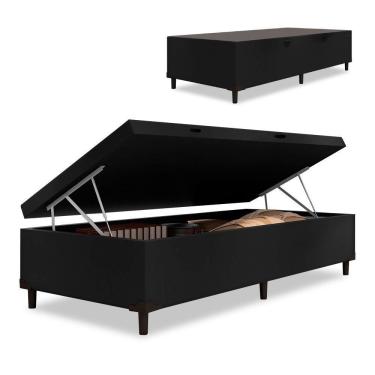 Imagem de Cama Box Com Baú Solteiro 0,88 Preto Preto