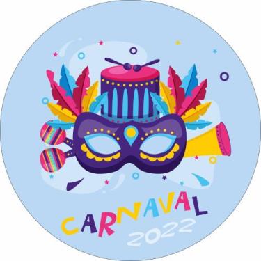 Imagem de Painel de Lona Redondo Carnaval Máscara Penas Colorido - Fabrika de Fe