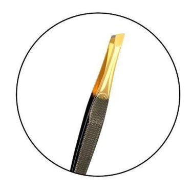 Imagem de Pinça Chanfrada Dourada Profissional para Sobrancelhas TW-OR124 Klass 