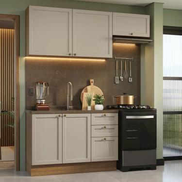 Imagem de Armário De Cozinha Compacta 180 Cm Rustic/crema Vik Madesa 02 Rustic/crema