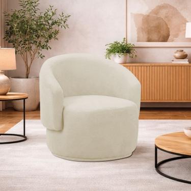 Imagem de Poltrona Decorativa Sala De Estar Recepção Jasmine Suede Cor Bege