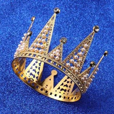 Imagem de Coroa Princesa Dourada Infantil Luxo - Tiara Festa - Genérico