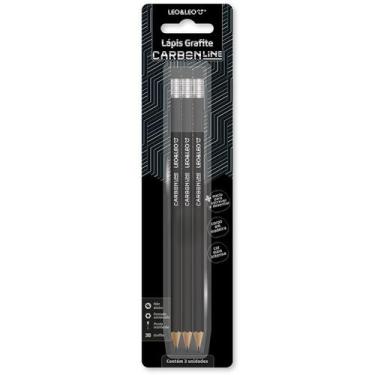 Imagem de Lápis Grafite Leo&ampLeo Carbon Line com Borracha C/3 - LEONORA