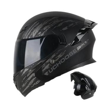Imagem de Capacete De Moto Unissex Uchoose DOT Modular Com Visor Duplo Protetor 