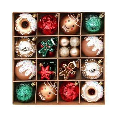 Imagem de Conjunto De Bolas De Natal Pintadas Premium De 6CM, 42 Peças, Decoraçõ