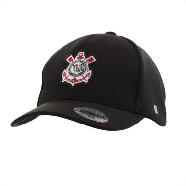 Imagem de Boné Supercap Corinthians Patch Bordado Frontal Ottoman Preto - Unissex-Unissex