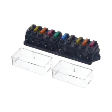 Imagem de Caixa De Fusíveis Automotiva 12V 24V Com 4, 6, 8 Ou 12 Vias, Caixa De 