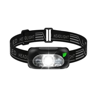 Imagem de Lanterna De Cabeça LED Recarregável Com Luz Forte, Portátil USB, Senso