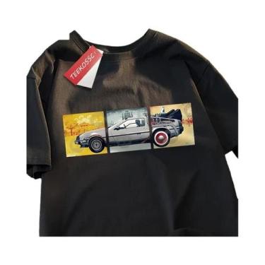 Imagem de Camiseta Masculina Oversized De Algodão Para O Verão, Design De Carro 