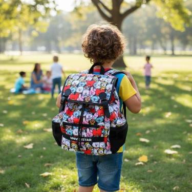 Imagem de Mochila Infantil BT21 Mochila de Costa Fechamento Tipo Saco Preta Pers