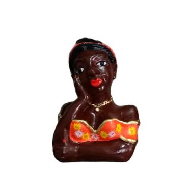 Imagem de Mini Boneca Namoradeira Decorativa Com Turbante Laranja