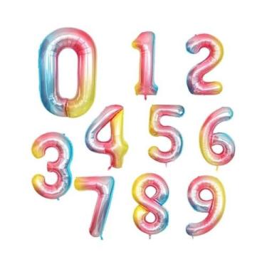 Imagem de Balões De Aniversário De 40 Polegadas Em Folha, Balões De Hélio Com Nú