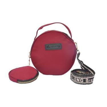 Imagem de Bolsa feminina transversal  redonda mais porta moeda - Lucky Girl, Púr
