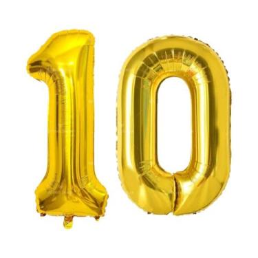 Imagem de Balões De Números Grandes Dourados De 40 Polegadas Para Decoração De A