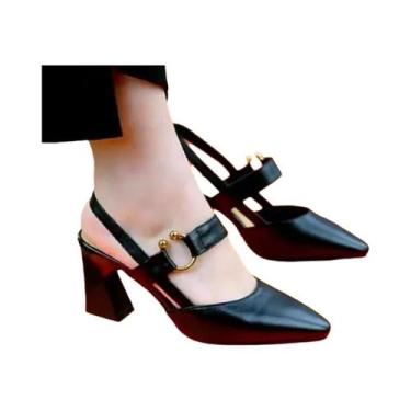 Imagem de Sapatos De Salto Alto Femininos Em Marrom Com Design Vazado, Leves E E